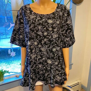 Time and Tru Floral Print Lightweight Blouse Women Size XXL 20